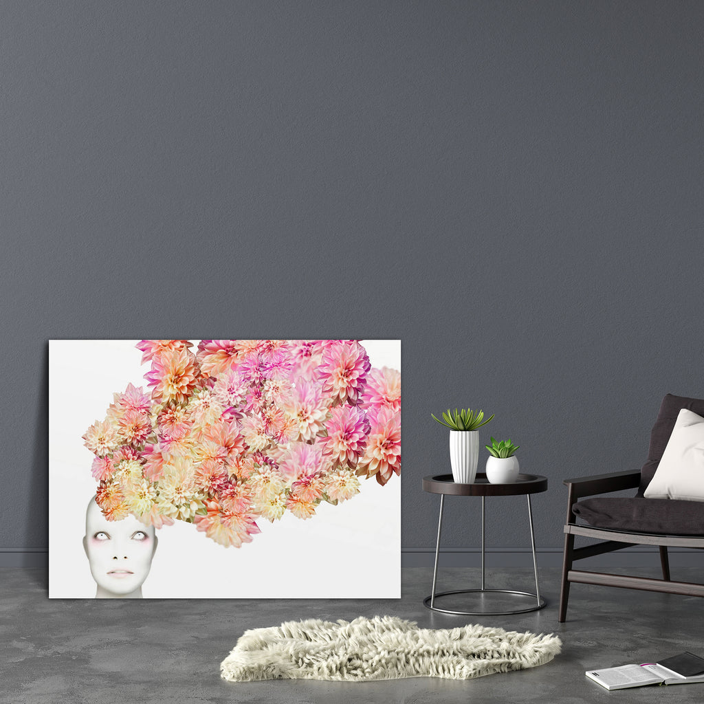 Young Woman With Headdress D1 Canvas Painting Synthetic Frame-Paintings MDF Framing-AFF_FR-IC 5003451 IC 5003451, Art and Paintings, Baroque, Botanical, Fashion, Floral, Flowers, Individuals, Modern Art, Nature, Pop Art, Portraits, Rococo, Scenic, Surrealism, young, woman, with, headdress, d1, canvas, painting, synthetic, frame, art, artist, artistic, attractive, beautiful, beauty, bizarre, colorful, composition, costume, expression, expressive, extravagant, eye, fancy, fashionable, female, flower, grey, ha