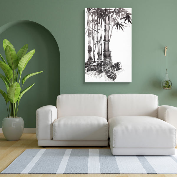 Bamboo Leaf D2 Canvas Painting Synthetic Frame-Paintings MDF Framing-AFF_FR-IC 5003474 IC 5003474, Abstract Expressionism, Abstracts, Ancient, Art and Paintings, Asian, Black, Black and White, Business, Calligraphy, Chinese, Culture, Drawing, Ethnic, Historical, Illustrations, Medieval, Nature, Paintings, Patterns, Scenic, Seasons, Semi Abstract, Signs, Signs and Symbols, Symbols, Traditional, Tribal, Vintage, White, Wooden, World Culture, bamboo, leaf, d2, canvas, painting, for, bedroom, living, room, engi