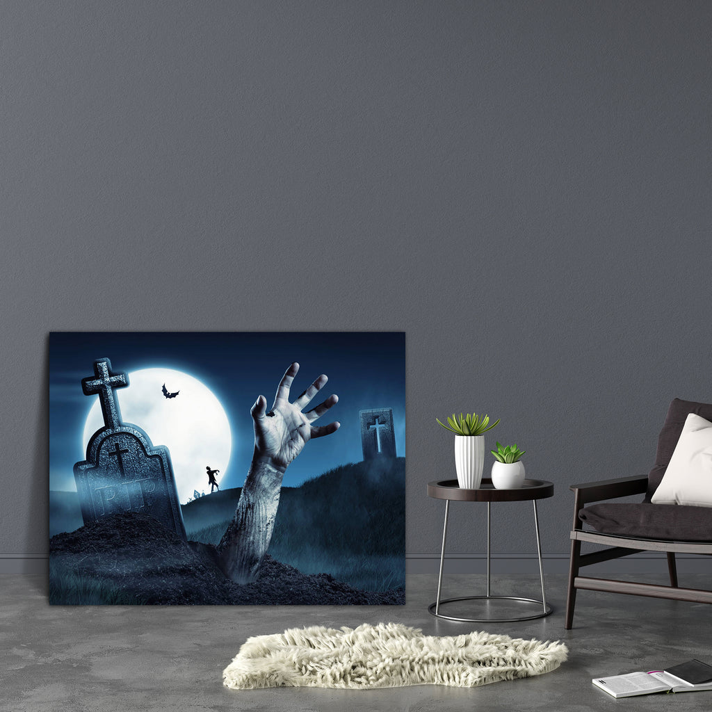 Zombie Hand Coming Out Of His Grave Canvas Painting Synthetic Frame-Paintings MDF Framing-AFF_FR-IC 5003478 IC 5003478, Cross, Fantasy, Gothic, Holidays, Marble and Stone, Signs and Symbols, Symbols, zombie, hand, coming, out, of, his, grave, canvas, painting, synthetic, frame, halloween, zombies, tombstone, satan, apocalypse, blood, cemetery, corpse, creepy, cruel, danger, dark, dead, death, demon, devil, evil, fear, forest, funeral, furious, ghost, ground, hell, holiday, horror, human, infection, monster,