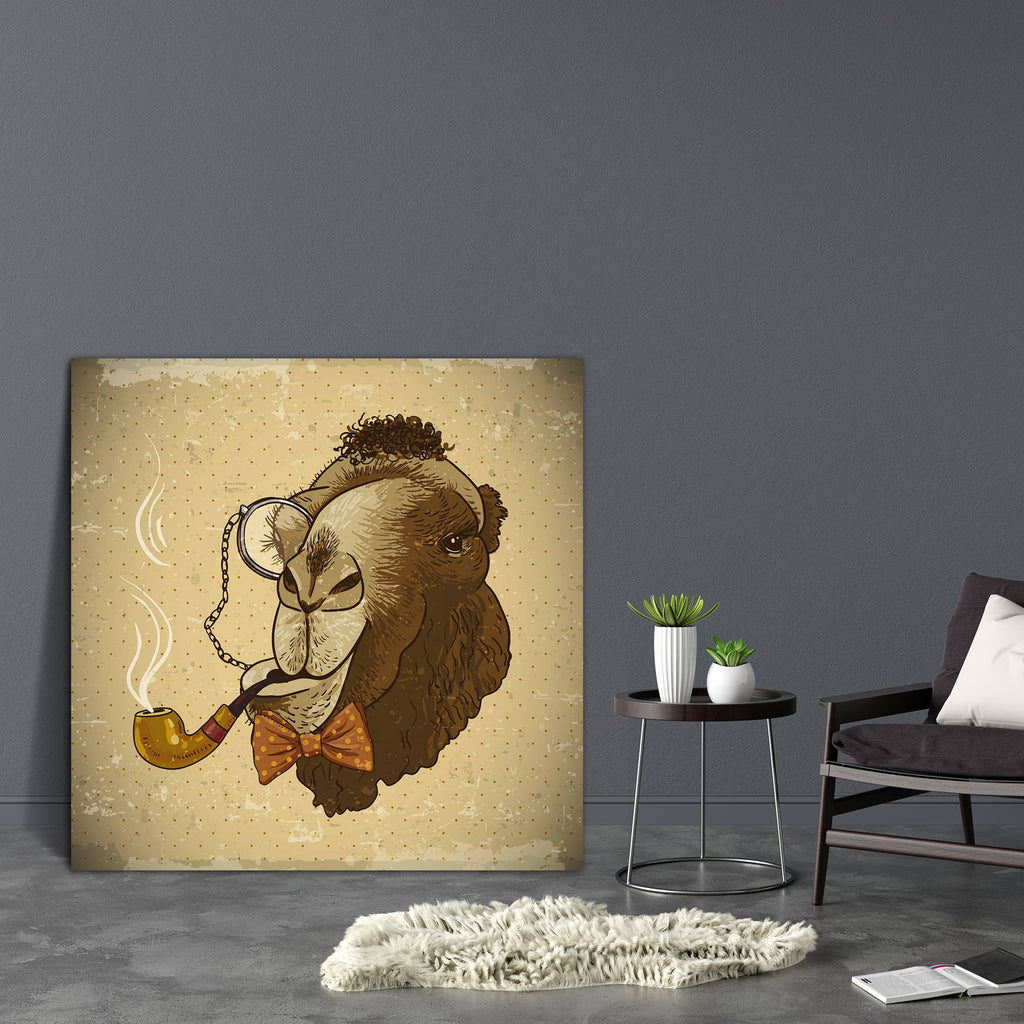Hipster Camel with a Pipe & Monocle Canvas Painting Synthetic Frame-Paintings MDF Framing-AFF_FR-IC 5003479 IC 5003479, Ancient, Animals, Art and Paintings, Drawing, Fashion, Hipster, Historical, Illustrations, Medieval, Retro, Signs, Signs and Symbols, Sketches, Vintage, camel, with, a, pipe, monocle, canvas, painting, synthetic, frame, animal, art, bowtie, boy, brown, card, character, closeup, cool, creative, cute, desert, design, drawn, environment, funny, glasses, guy, hand, head, human, illustration, i