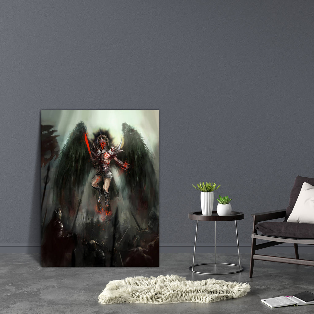 Angel Of Death On Battlefield Canvas Painting Synthetic Frame-Paintings MDF Framing-AFF_FR-IC 5003490 IC 5003490, Fantasy, Illustrations, angel, of, death, on, battlefield, canvas, painting, synthetic, frame, fallen, devil, army, artwork, blind, curse, dark, evil, feathers, fire, illustration, lava, monster, raven, satan, winds, artzfolio, wall decor for living room, wall frames for living room, frames for living room, wall art, canvas painting, wall frame, scenery, panting, paintings for living room, frame