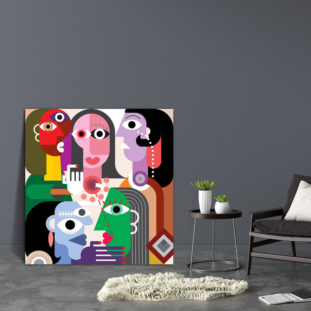 Family Abstract Art Canvas Painting Synthetic Frame-Paintings MDF Framing-AFF_FR-IC 5003498 IC 5003498, Abstract Expressionism, Abstracts, Adult, Art and Paintings, Culture, Ethnic, Family, Fine Art Reprint, Folk Art, Illustrations, Individuals, Old Masters, Parents, People, Plain, Portraits, Semi Abstract, Traditional, Tribal, World Culture, abstract, art, canvas, painting, synthetic, frame, face, advise, brother, company, conversation, crowd, discuss, elderly, father, fine, five, generation, grandfather, 