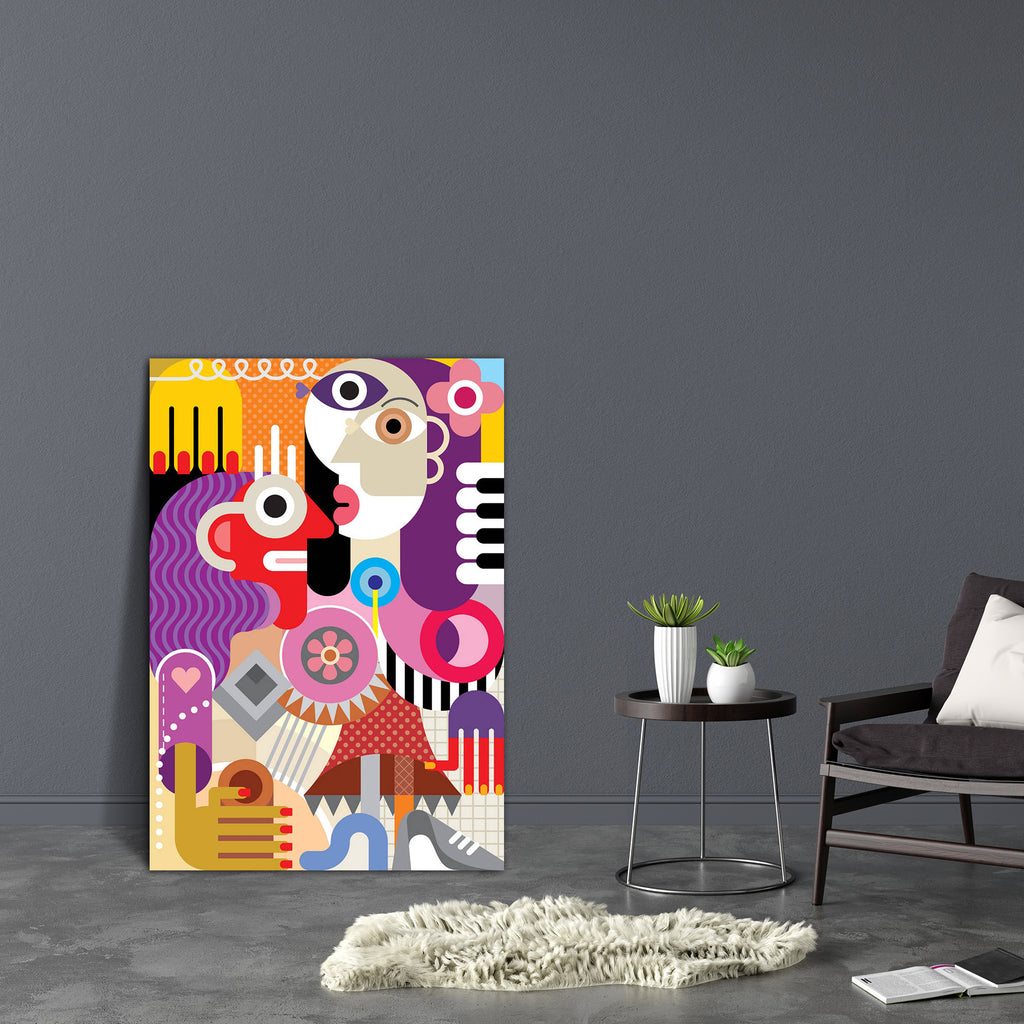 Woman With Her Mother Canvas Painting Synthetic Frame-Paintings MDF Framing-AFF_FR-IC 5003500 IC 5003500, Abstract Expressionism, Abstracts, Adult, Art and Paintings, Family, Fine Art Reprint, Illustrations, Individuals, Modern Art, Old Masters, Parents, People, Portraits, Semi Abstract, woman, with, her, mother, canvas, painting, synthetic, frame, abstract, art, character, contemporary, eye, faces, female, fine, generation, girls, guest, hair, hand, illustration, leg, mature, meet, meeting, modern, mom, na