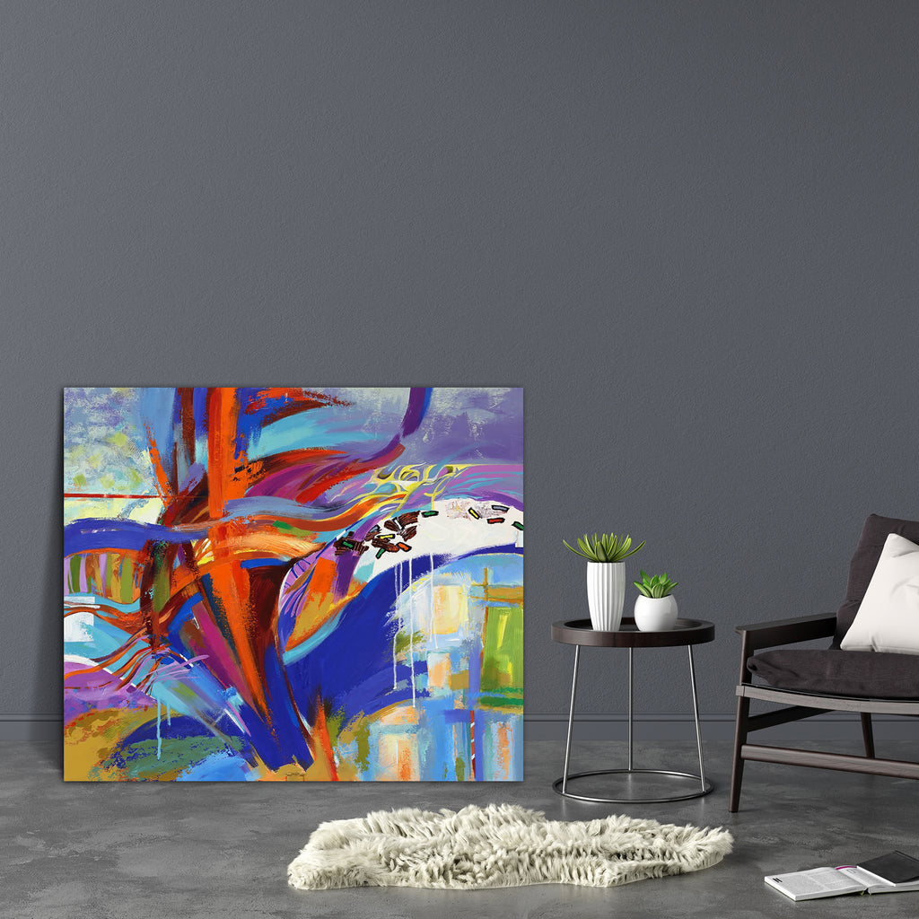 Abstraction Art D1 Canvas Painting Synthetic Frame - Paintings MDF Framing - ArtzFolio.com