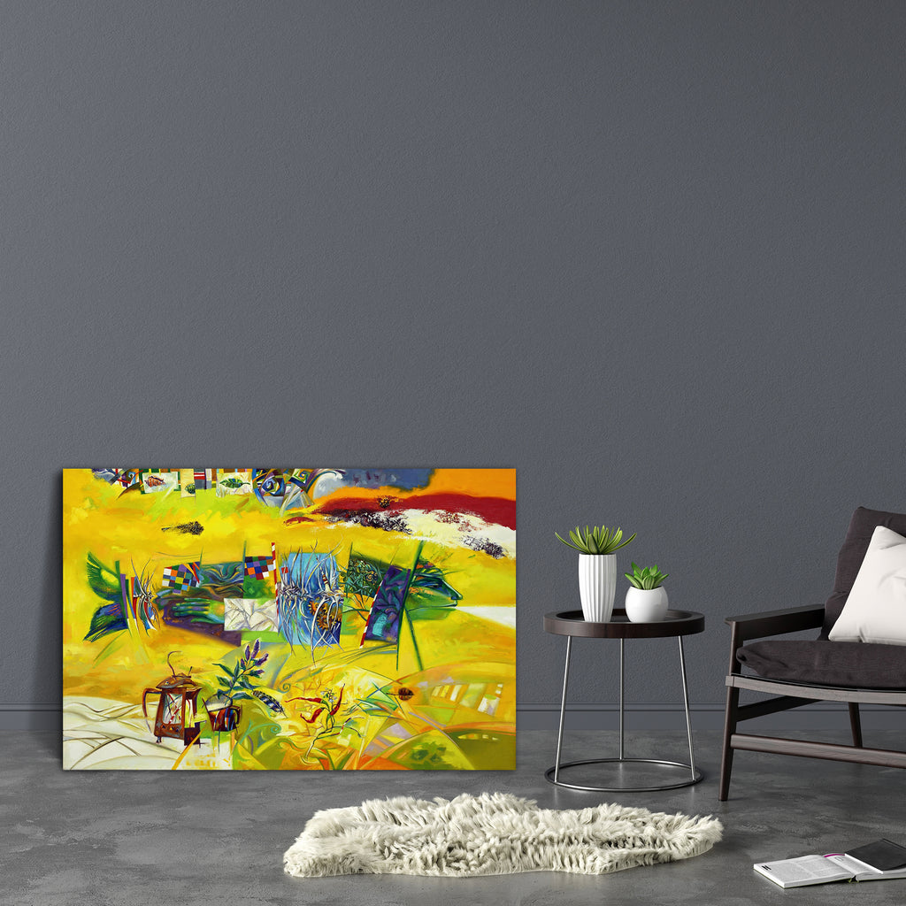 Abstraction Art D3 Canvas Painting Synthetic Frame - Paintings MDF Framing - ArtzFolio.com