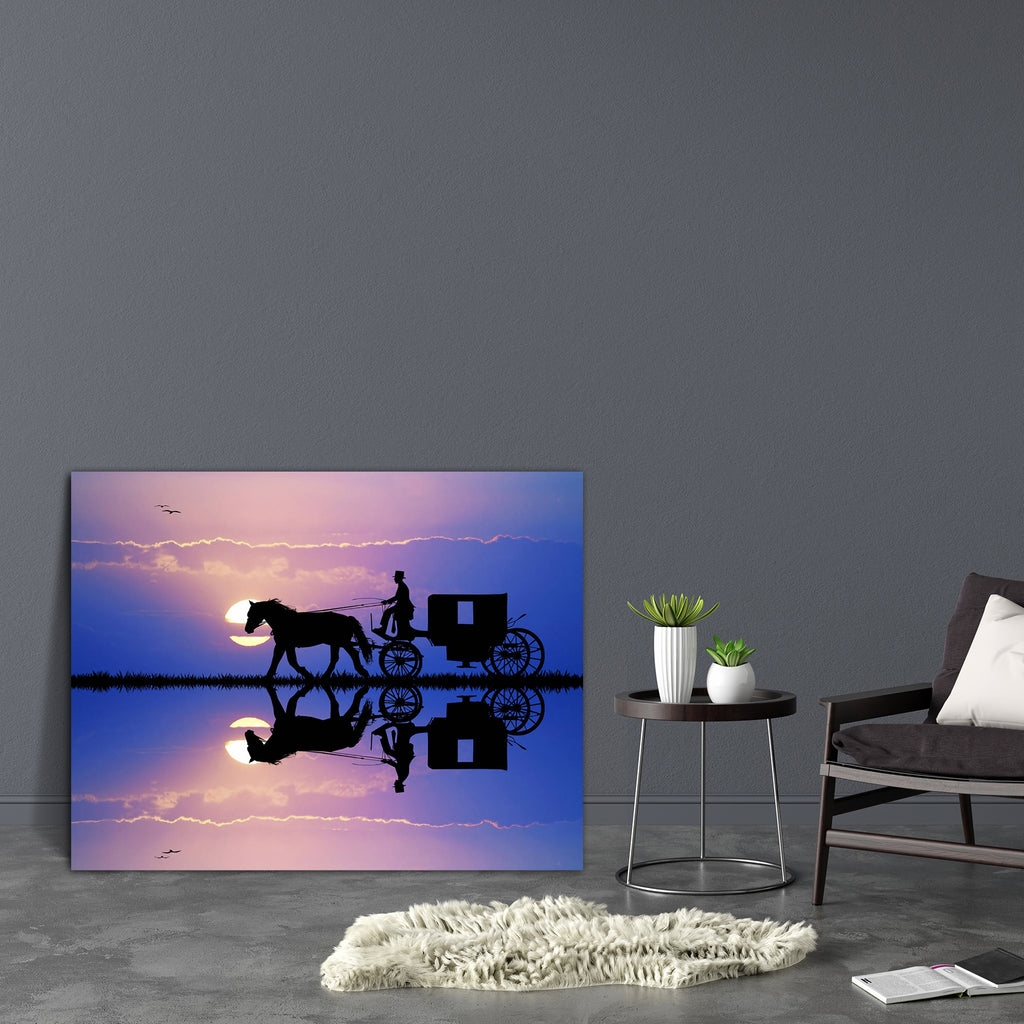 Carriage Ride At Sunset Canvas Painting Synthetic Frame-Paintings MDF Framing-AFF_FR-IC 5003538 IC 5003538, Animals, Countries, Illustrations, Landscapes, Nature, Rural, Scenic, Sports, Sunrises, Sunsets, carriage, ride, at, sunset, canvas, painting, synthetic, frame, animal, background, country, equine, excursion, horse, illustration, land, landscape, light, mammal, outdoor, ranch, rider, silhouette, sky, sport, summer, sun, sunlight, sunrise, western, artzfolio, wall decor for living room, wall frames for