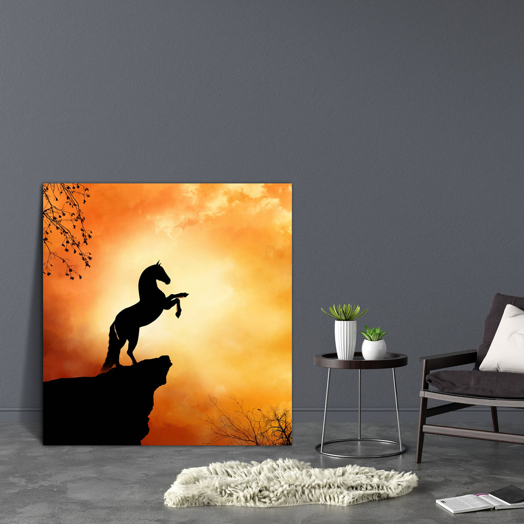 Wild Horse In A Hill Canvas Painting Synthetic Frame-Paintings MDF Framing-AFF_FR-IC 5003545 IC 5003545, Animals, Art and Paintings, Black, Black and White, Books, Digital Art, Fantasy, Illustrations, Mountains, Nature, Scenic, wild, horse, in, a, hill, canvas, painting, synthetic, frame, adventure, afternoon, animal, background, climbing, clouds, contrast, day, digital, art, illustration, imagination, jumping, leaves, mountain, orange, plants, shadow, sky, story, book, artzfolio, wall decor for living room