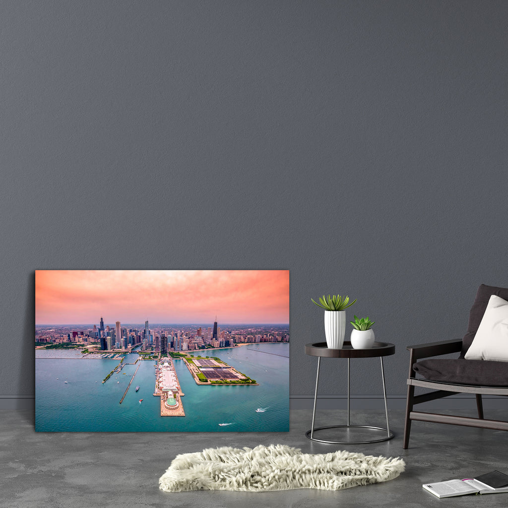 Aerial Chicago Panorama Cityscape, USA Canvas Painting Synthetic Frame-Paintings MDF Framing-AFF_FR-IC 5003547 IC 5003547, American, Architecture, Cities, City Views, God Ram, Hinduism, Landscapes, Nature, Panorama, Scenic, Signs, Signs and Symbols, Skylines, Urban, Metallic, aerial, chicago, cityscape, usa, canvas, painting, synthetic, frame, skyline, america, built, city, construct, construction, design, designed, feet, glass, height, helicopter, high, rise, illinois, industrial, industry, lake, landscape
