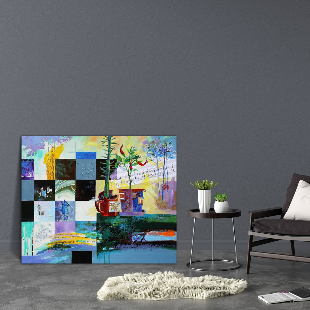 Abstraction Art D5 Canvas Painting Synthetic Frame - Paintings MDF Framing - ArtzFolio.com