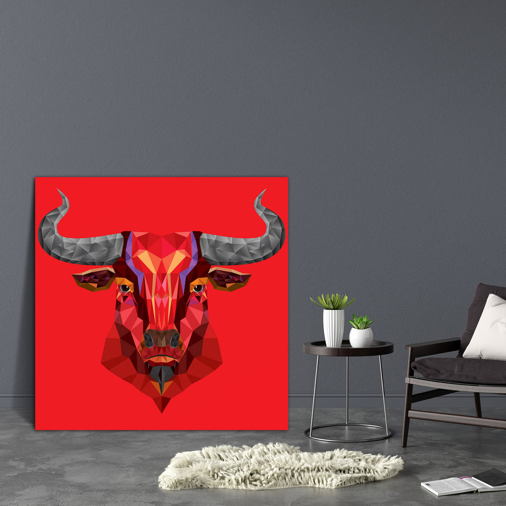 Red Bull Portrait D1 Canvas Painting Synthetic Frame-Paintings MDF Framing-AFF_FR-IC 5003580 IC 5003580, Animals, Art and Paintings, Geometric, Geometric Abstraction, Icons, Patterns, Signs, Signs and Symbols, Sports, Symbols, Wildlife, red, bull, portrait, d1, canvas, painting, synthetic, frame, pattern, buffalo, head, art, aggression, aggressive, animal, attack, awesome, club, cow, danger, dangerous, defense, design, domination, elegant, embellishment, emblem, face, force, great, horn, horned, icon, insig
