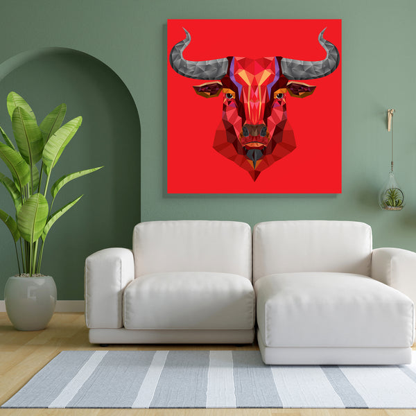 Red Bull Portrait D1 Canvas Painting Synthetic Frame-Paintings MDF Framing-AFF_FR-IC 5003580 IC 5003580, Animals, Art and Paintings, Geometric, Geometric Abstraction, Icons, Patterns, Signs, Signs and Symbols, Sports, Symbols, Wildlife, red, bull, portrait, d1, canvas, painting, for, bedroom, living, room, engineered, wood, frame, pattern, buffalo, head, art, aggression, aggressive, animal, attack, awesome, club, cow, danger, dangerous, defense, design, domination, elegant, embellishment, emblem, face, forc