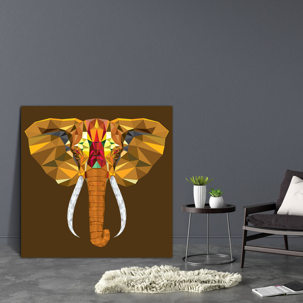 Elephant Portrait Canvas Painting Synthetic Frame-Paintings MDF Framing-AFF_FR-IC 5003581 IC 5003581, Abstract Expressionism, Abstracts, Animals, Art and Paintings, Black and White, Culture, Decorative, Diamond, Digital, Digital Art, Ethnic, Geometric, Geometric Abstraction, Graphic, Icons, Illustrations, Modern Art, Patterns, Semi Abstract, Signs, Signs and Symbols, Space, Symbols, Traditional, Triangles, Tribal, White, World Culture, elephant, portrait, canvas, painting, synthetic, frame, mosaic, head, pa