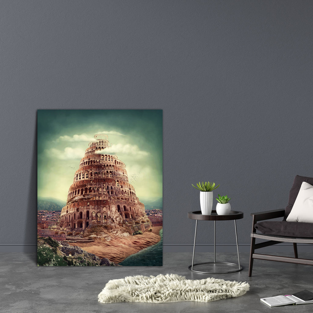 Tower Of Babel Canvas Painting Synthetic Frame-Paintings MDF Framing-AFF_FR-IC 5003585 IC 5003585, Ancient, Architecture, Culture, Ethnic, Fantasy, Historical, Medieval, Mountains, Religion, Religious, Signs, Signs and Symbols, Symbols, Traditional, Tribal, Vintage, World Culture, tower, of, babel, canvas, painting, synthetic, frame, babylon, antique, history, bible, heaven, story, stories, building, civilization, cloud, communication, concept, construction, desert, east, famous, god, high, historic, idea, 