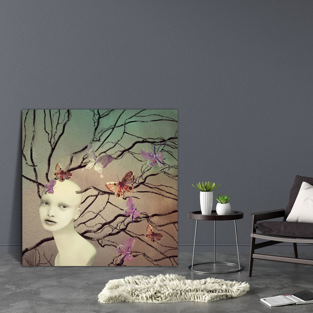 Female Creature With Many Branches & Butterflies Canvas Painting Synthetic Frame-Paintings MDF Framing-AFF_FR-IC 5003588 IC 5003588, Art and Paintings, Asian, Black and White, Collages, Conceptual, Decorative, Fantasy, Illustrations, Individuals, Love, Nature, Portraits, Romance, Scenic, Surrealism, White, female, creature, with, many, branches, butterflies, canvas, painting, synthetic, frame, art, artistic, beautiful, bizarre, branch, butterfly, caucasian, collage, colorful, composition, creativity, doll, 