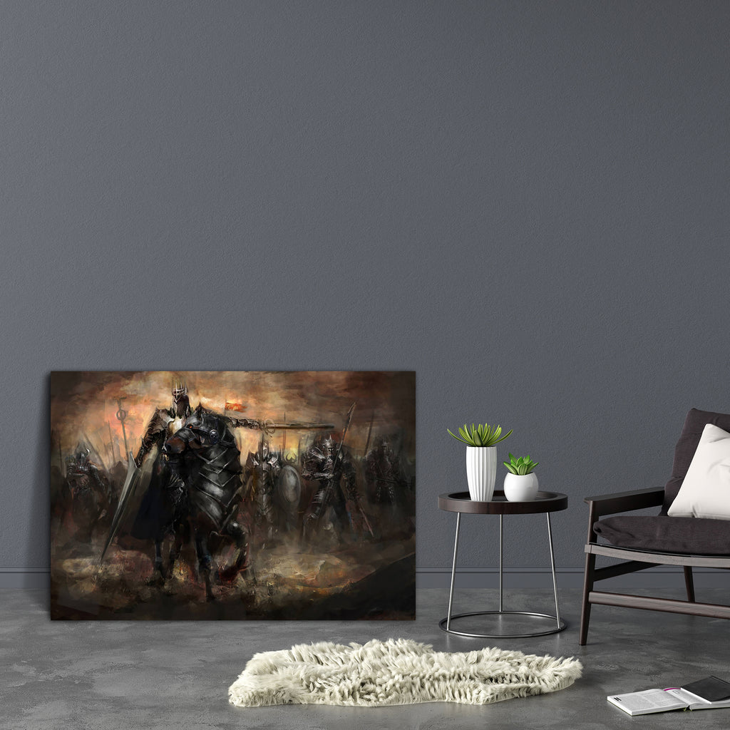 King Leading His Army In War Canvas Painting Synthetic Frame-Paintings MDF Framing-AFF_FR-IC 5003600 IC 5003600, Ancient, Art and Paintings, Cities, City Views, Fantasy, Historical, Illustrations, Medieval, Paintings, Vintage, king, leading, his, army, in, war, canvas, painting, synthetic, frame, knight, demon, art, warrior, devil, armor, battle, demons, afterlife, anger, apocalyptic, armored, armour, attack, bad, castle, city, crown, dark, demonic, doom, equipment, evil, fight, fighter, force, general, hor