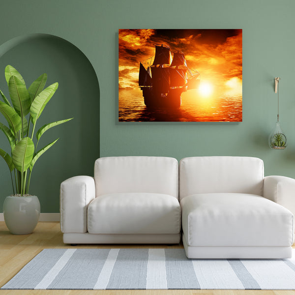 Ancient Pirate Ship Sailing On The Ocean D1 Canvas Painting Synthetic Frame-Paintings MDF Framing-AFF_FR-IC 5003603 IC 5003603, Ancient, Automobiles, Boats, Culture, Ethnic, Historical, Medieval, Nautical, Sports, Sunsets, Traditional, Transportation, Travel, Tribal, Vehicles, Vintage, World Culture, pirate, ship, sailing, on, the, ocean, d1, canvas, painting, for, bedroom, living, room, engineered, wood, frame, old, pirates, galleon, adventure, antique, battle, boat, classic, coast, cruise, dusk, explorati
