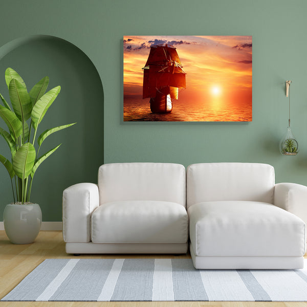 Ancient Pirate Ship Sailing On The Ocean D2 Canvas Painting Synthetic Frame-Paintings MDF Framing-AFF_FR-IC 5003604 IC 5003604, Ancient, Automobiles, Boats, Culture, Ethnic, Historical, Medieval, Nautical, Sports, Sunsets, Traditional, Transportation, Travel, Tribal, Vehicles, Vintage, World Culture, pirate, ship, sailing, on, the, ocean, d2, canvas, painting, for, bedroom, living, room, engineered, wood, frame, galleon, adventure, antique, battle, boat, classic, coast, cruise, dusk, exploration, frigate, g