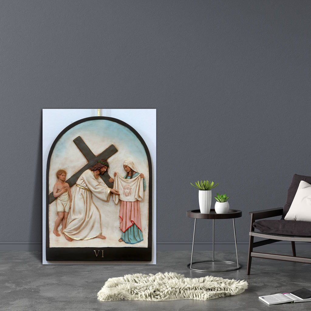 6th Station Of Cross Veronica Wipes Face Of Jesus D2 Canvas Painting Synthetic Frame-Paintings MDF Framing-AFF_FR-IC 5003611 IC 5003611, Art and Paintings, Christianity, Cross, Jesus, Religion, Religious, Spiritual, 6th, station, of, veronica, wipes, face, d2, canvas, painting, synthetic, frame, via, crucis, stations, the, way, agony, art, artistic, beautiful, bible, blood, cathedral, christ, christian, church, croatia, crown, crucifixion, easter, europe, faith, friday, god, gospel, holy, pain, passion, pra