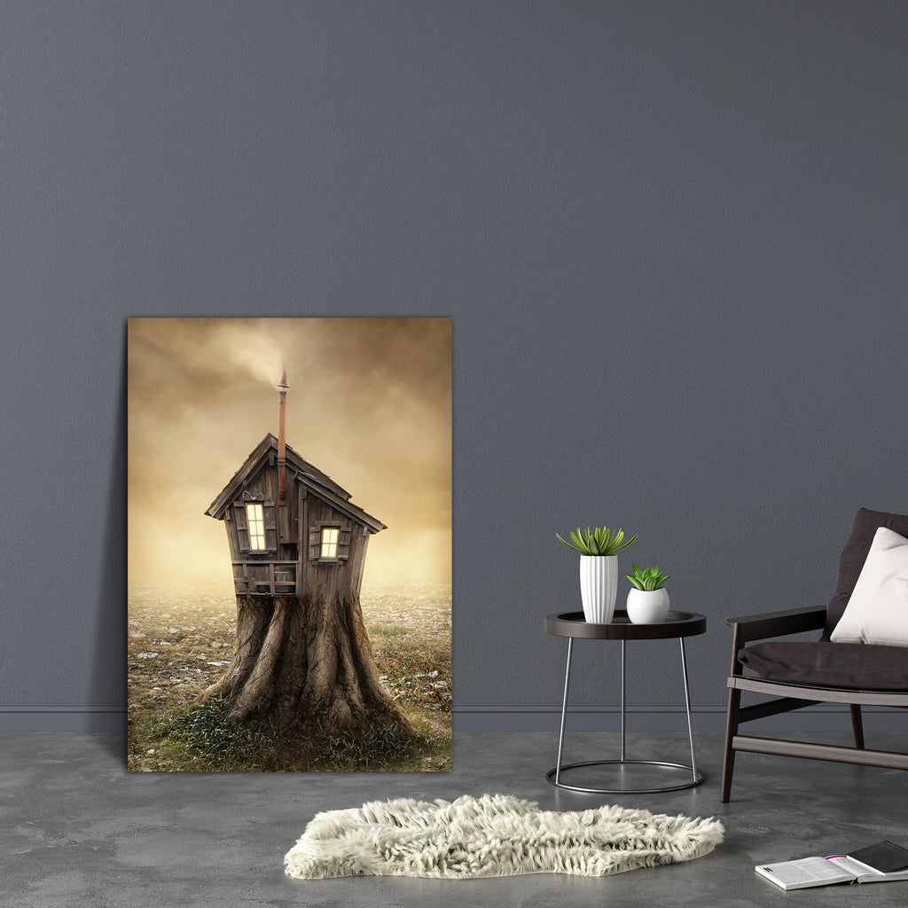 Fantasy Tree House In The Meadow Canvas Painting Synthetic Frame-Paintings MDF Framing-AFF_FR-IC 5003619 IC 5003619, Ancient, Fantasy, Historical, Landscapes, Medieval, Nature, Scenic, Signs and Symbols, Surrealism, Symbols, Vintage, Wooden, tree, house, in, the, meadow, canvas, painting, synthetic, frame, old, surreal, haunted, adventure, alone, clouds, creepy, dark, darkness, dramatic, dreams, dreamy, evil, fairy, fairytale, field, fog, forest, ghost, green, halloween, manor, home, horror, imagination, im