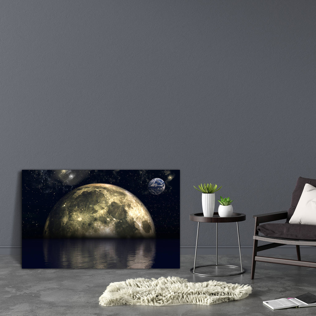Fictional Planets & The Ocean D2 Canvas Painting Synthetic Frame-Paintings MDF Framing-AFF_FR-IC 5003624 IC 5003624, 3D, Abstract Expressionism, Abstracts, Astronomy, Cosmology, Illustrations, Landscapes, Scenic, Science Fiction, Semi Abstract, Space, Sunsets, Surrealism, fictional, planets, the, ocean, d2, canvas, painting, synthetic, frame, abstract, background, earth, global, globe, illustration, landscape, moon, planet, render, science, fiction, sea, sky, sunset, surreal, water, artzfolio, wall decor fo