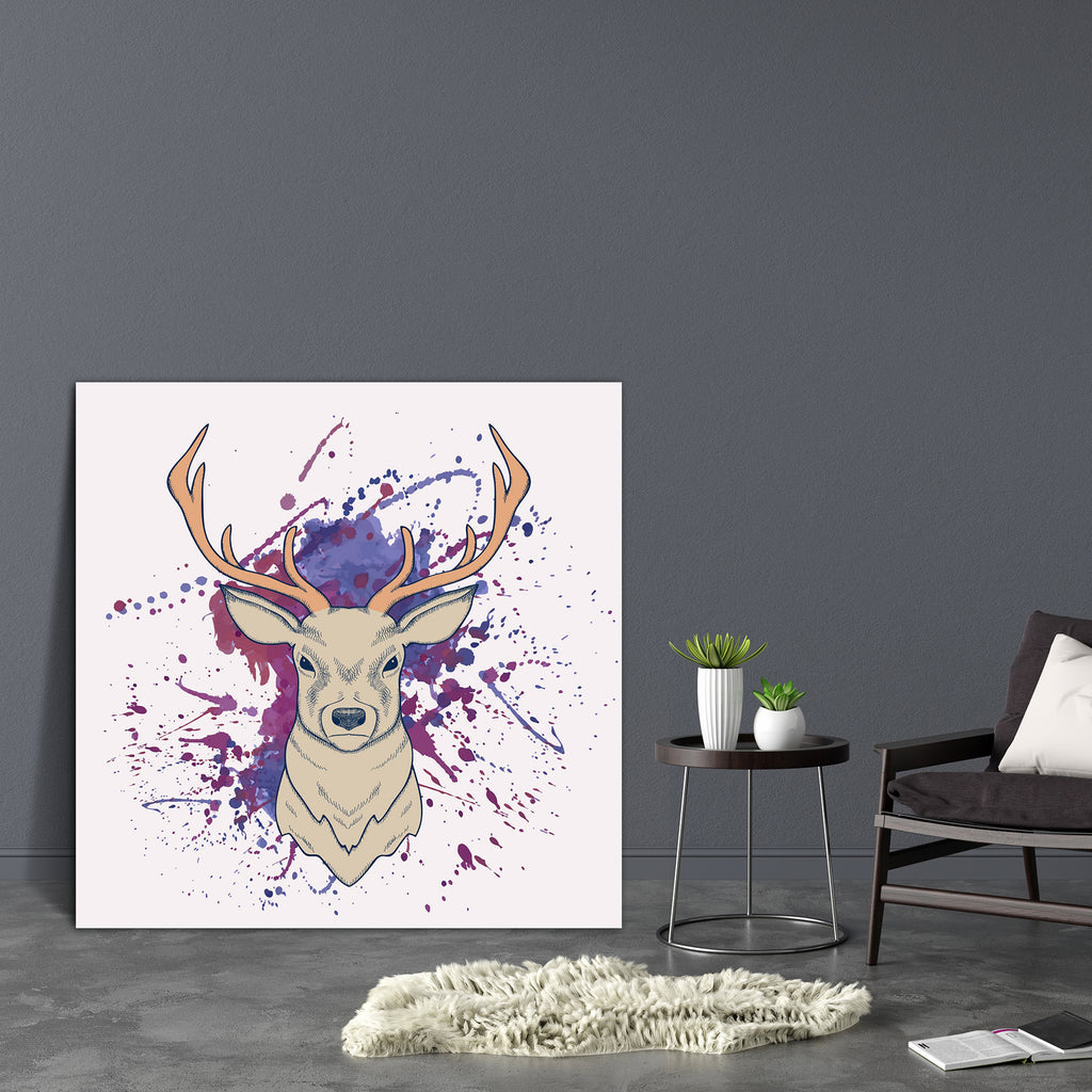 Deer D2 Canvas Painting Synthetic Frame-Paintings MDF Framing-AFF_FR-IC 5003637 IC 5003637, Ancient, Animals, Art and Paintings, Christianity, Digital, Digital Art, Drawing, Fashion, Graphic, Hipster, Historical, Holidays, Illustrations, Individuals, Medieval, Modern Art, Nature, Portraits, Retro, Scenic, Signs, Signs and Symbols, Sketches, Splatter, Symbols, Vintage, Watercolour, Wildlife, deer, d2, canvas, painting, synthetic, frame, animal, antler, art, backdrop, background, blot, card, christmas, decora