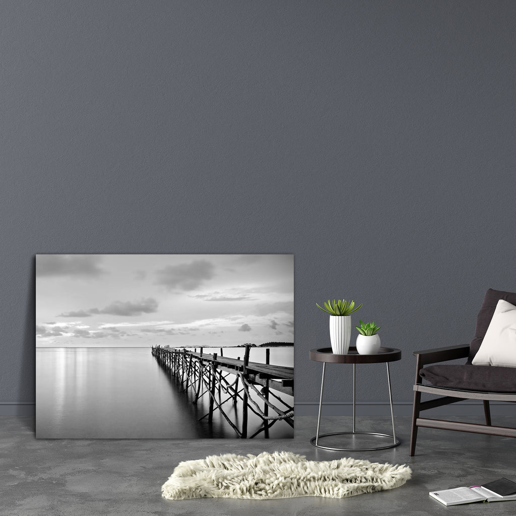 Beach Wooden Pier Canvas Painting Synthetic Frame-Paintings MDF Framing-AFF_FR-IC 5003653 IC 5003653, Black, Black and White, Landscapes, Nature, Perspective, Photography, Rural, Scenic, White, Wooden, beach, pier, canvas, painting, synthetic, frame, and, landscape, bridge, bw, clouds, coast, concept, contrast, dark, day, daylight, footbridge, horizon, ko, lake, nobody, old, outdoors, peace, pond, quiet, reflection, relax, rest, river, sea, shore, silence, sky, summer, sunlight, thai, thailand, tourism, wat