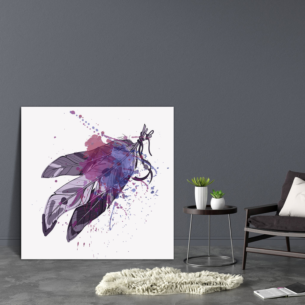 Feathers With Watercolor Splash Canvas Painting Synthetic Frame-Paintings MDF Framing-AFF_FR-IC 5003657 IC 5003657, African, American, Art and Paintings, Aztec, Birds, Books, Culture, Decorative, Drawing, Ethnic, Geometric, Geometric Abstraction, Illustrations, Indian, Nature, Paintings, Patterns, Scenic, Sketches, Spiritual, Splatter, Traditional, Tribal, Watercolour, World Culture, feathers, with, watercolor, splash, canvas, painting, synthetic, frame, feather, grunge, america, art, background, bead, bird