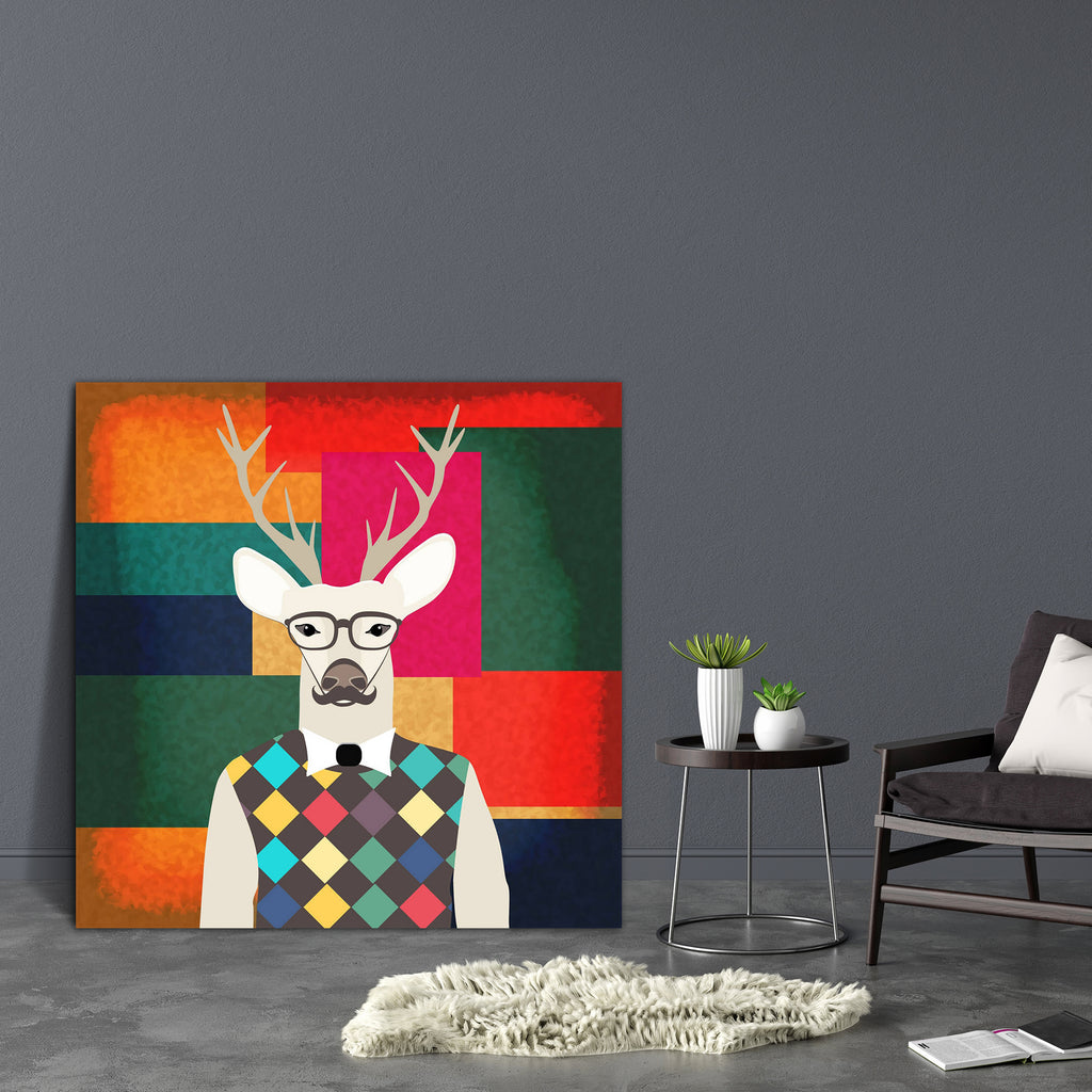 Deer Hipster D1 Canvas Painting Synthetic Frame-Paintings MDF Framing-AFF_FR-IC 5003663 IC 5003663, Ancient, Animals, Art and Paintings, Christianity, Digital, Digital Art, Drawing, Fashion, Graphic, Hipster, Historical, Illustrations, Medieval, Patterns, Retro, Signs, Signs and Symbols, Urban, Vintage, deer, d1, canvas, painting, synthetic, frame, animal, art, beard, beautiful, bow, boy, card, christmas, color, colored, colorful, cool, cute, design, drawn, funny, glasses, greeting, hand, head, horns, illus
