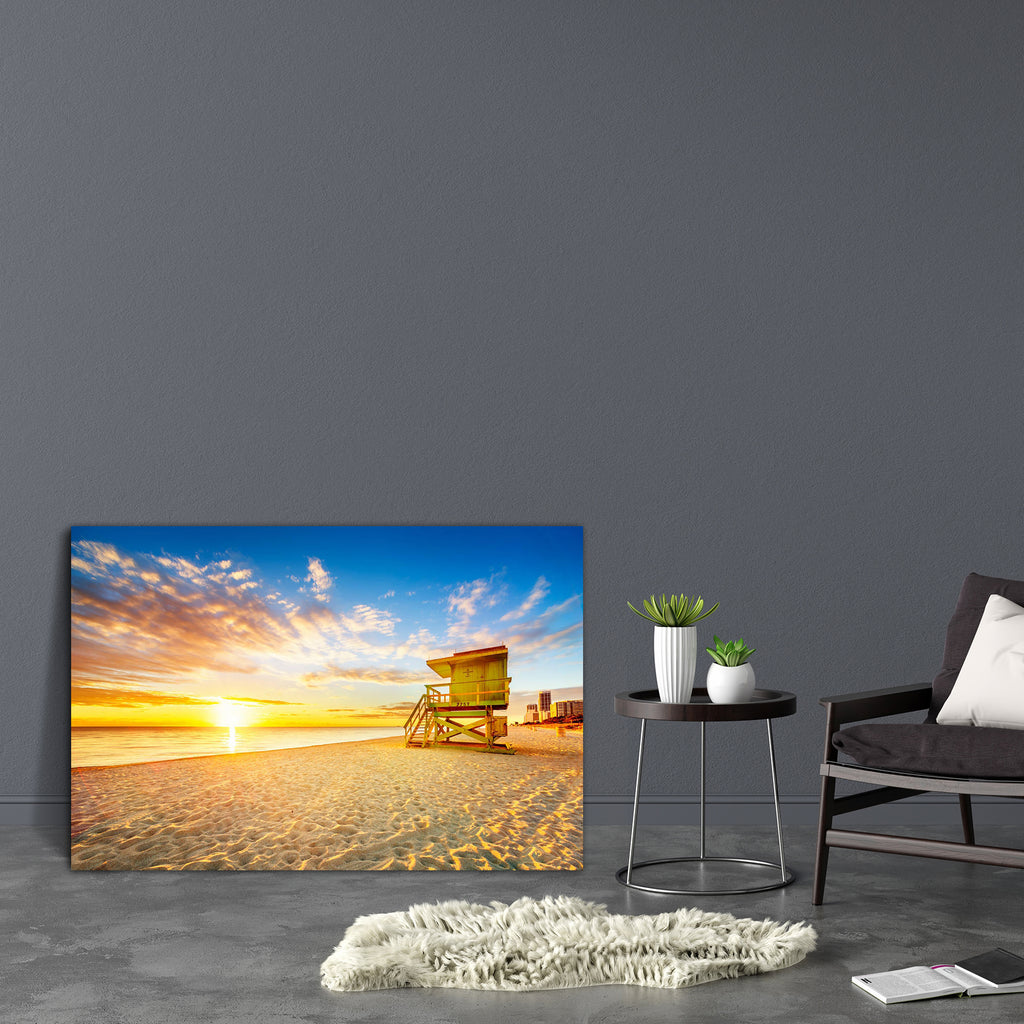 Miami South Beach Sunrise, USA Canvas Painting Synthetic Frame-Paintings MDF Framing-AFF_FR-IC 5003668 IC 5003668, God Ram, Hinduism, Landscapes, Nature, Panorama, Scenic, Sunrises, Sunsets, Tropical, miami, south, beach, sunrise, usa, canvas, painting, synthetic, frame, sunset, beautiful, beauty, blue, cloud, coastline, color, colorful, evening, gold, golden, horizon, landscape, lifeguard, tower, ocean, orange, outdoor, panoramic, red, scene, sea, silhouette, sky, southwest, summer, view, water, yellow, ar