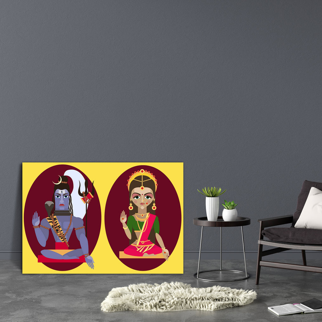 Lord Shiva & Mata Parvati Canvas Painting Synthetic Frame-Paintings MDF Framing-AFF_FR-IC 5003676 IC 5003676, God Shiv, Goddess Parvati, Hinduism, Illustrations, Religion, Religious, lord, shiva, mata, parvati, canvas, painting, synthetic, frame, illustration, artzfolio, wall decor for living room, wall frames for living room, frames for living room, wall art, canvas painting, wall frame, scenery, panting, paintings for living room, framed wall art, wall painting, scenery painting, framed wall painting, sce