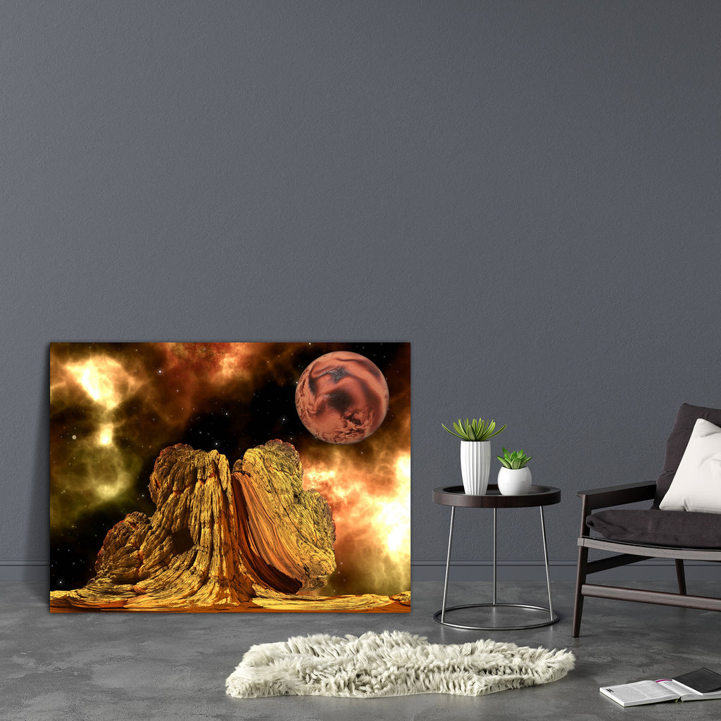 Alien Rock & A Brown Planet Canvas Painting Synthetic Frame-Paintings MDF Framing-AFF_FR-IC 5003688 IC 5003688, Astrology, Astronomy, Conceptual, Cosmology, Digital, Digital Art, Fantasy, Graphic, Horoscope, Illustrations, Science Fiction, Space, Stars, Sun Signs, Zodiac, alien, rock, a, brown, planet, canvas, painting, synthetic, frame, asteroid, background, barren, cosmos, deep, discovery, distant, exoplanet, exploration, extraterrestrial, fiction, futuristic, galaxy, glowing, gravity, illustration, light