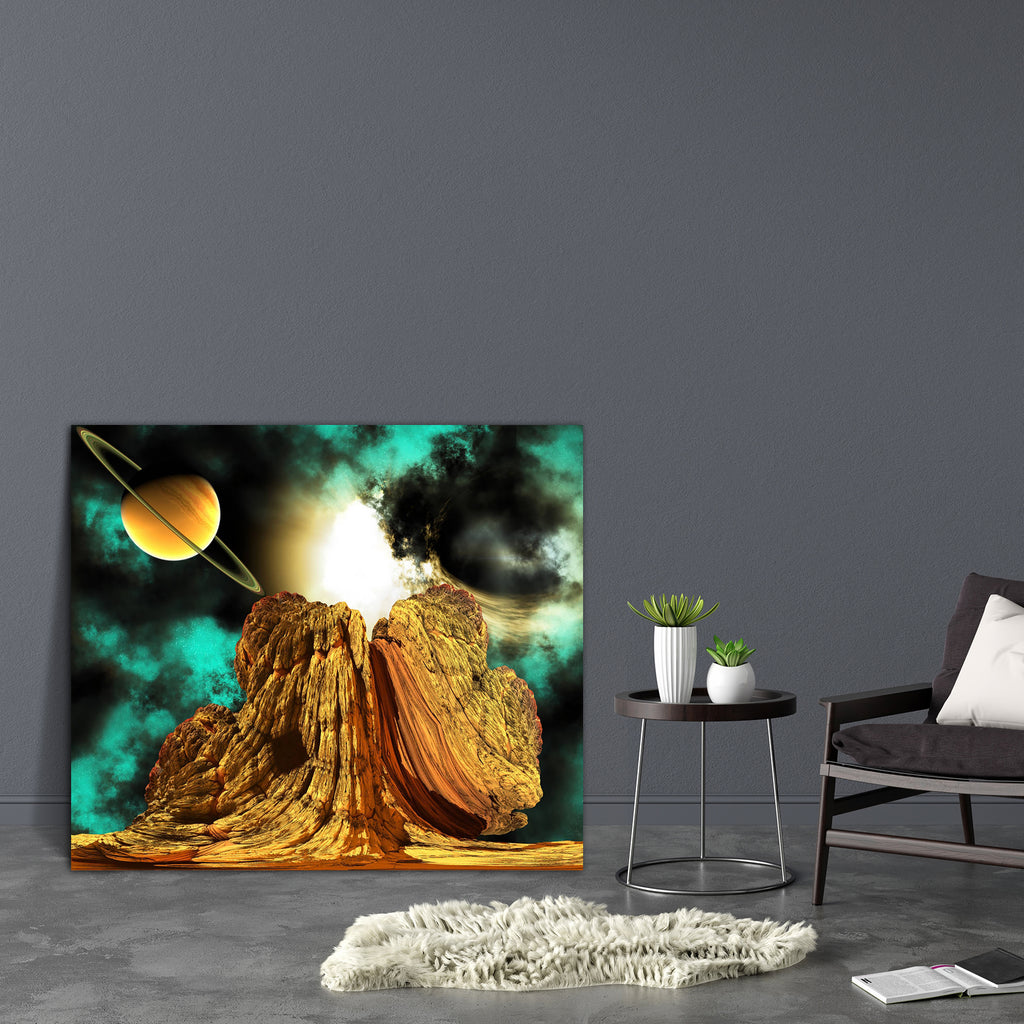 Alien Rock & A Planet Canvas Painting Synthetic Frame-Paintings MDF Framing-AFF_FR-IC 5003689 IC 5003689, Astrology, Astronomy, Conceptual, Cosmology, Digital, Digital Art, Fantasy, Graphic, Horoscope, Illustrations, Science Fiction, Space, Stars, Sun Signs, Zodiac, alien, rock, a, planet, canvas, painting, synthetic, frame, asteroid, background, barren, cosmos, deep, discovery, distant, exoplanet, exploration, extraterrestrial, fiction, futuristic, galaxy, glowing, gravity, illustration, light, luminous, n