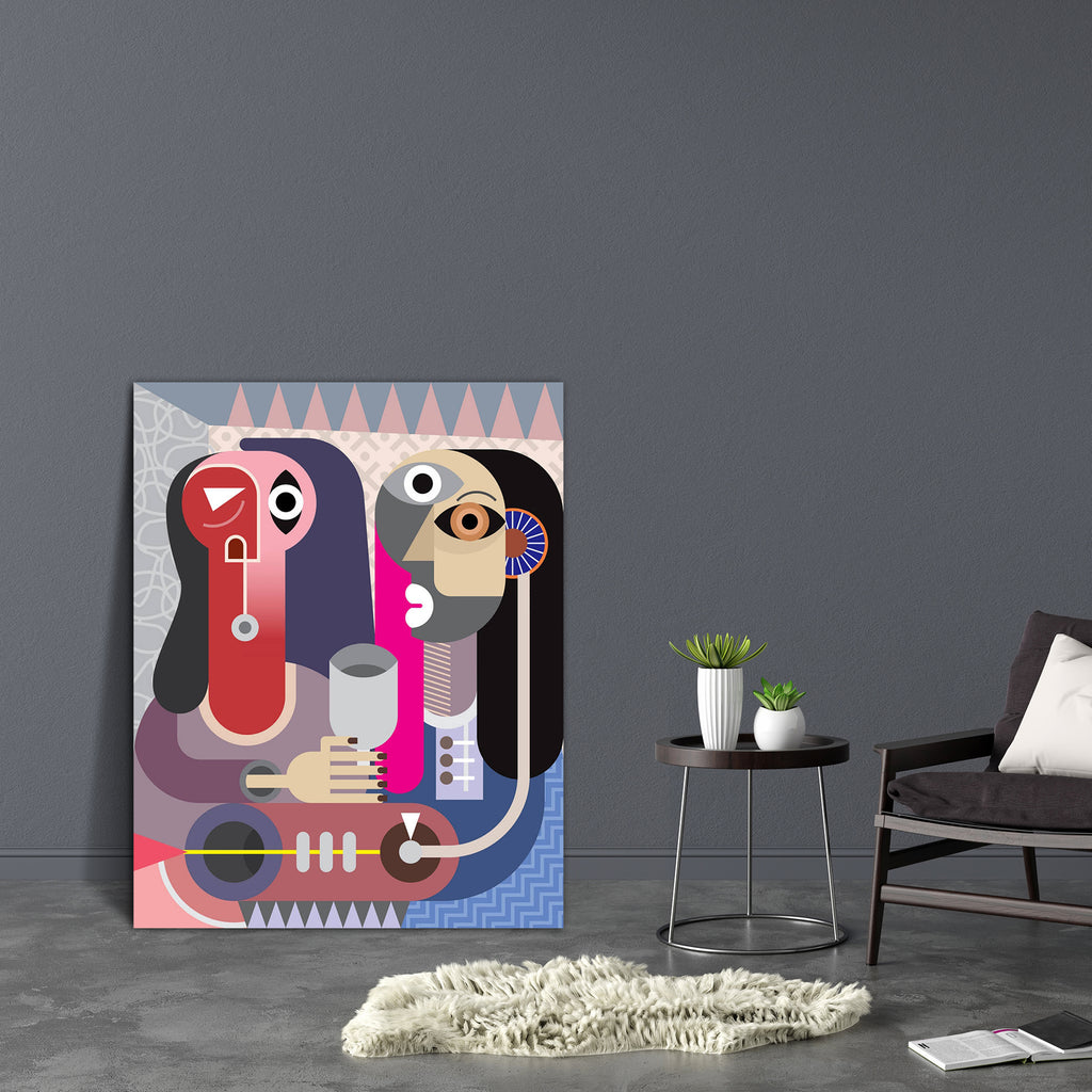 Contemporary Fine Art Canvas Painting Synthetic Frame-Paintings MDF Framing-AFF_FR-IC 5003711 IC 5003711, Abstract Expressionism, Abstracts, Art and Paintings, Friends, Illustrations, Individuals, Old Masters, People, Portraits, Retro, Semi Abstract, contemporary, fine, art, canvas, painting, synthetic, frame, abstract, alcohol, background, boyfriend, cocktail, conversation, couple, date, dialogue, dinner, drink, female, friendship, girlfriend, give, giving, glass, hair, hand, illustration, man, meeting, pa