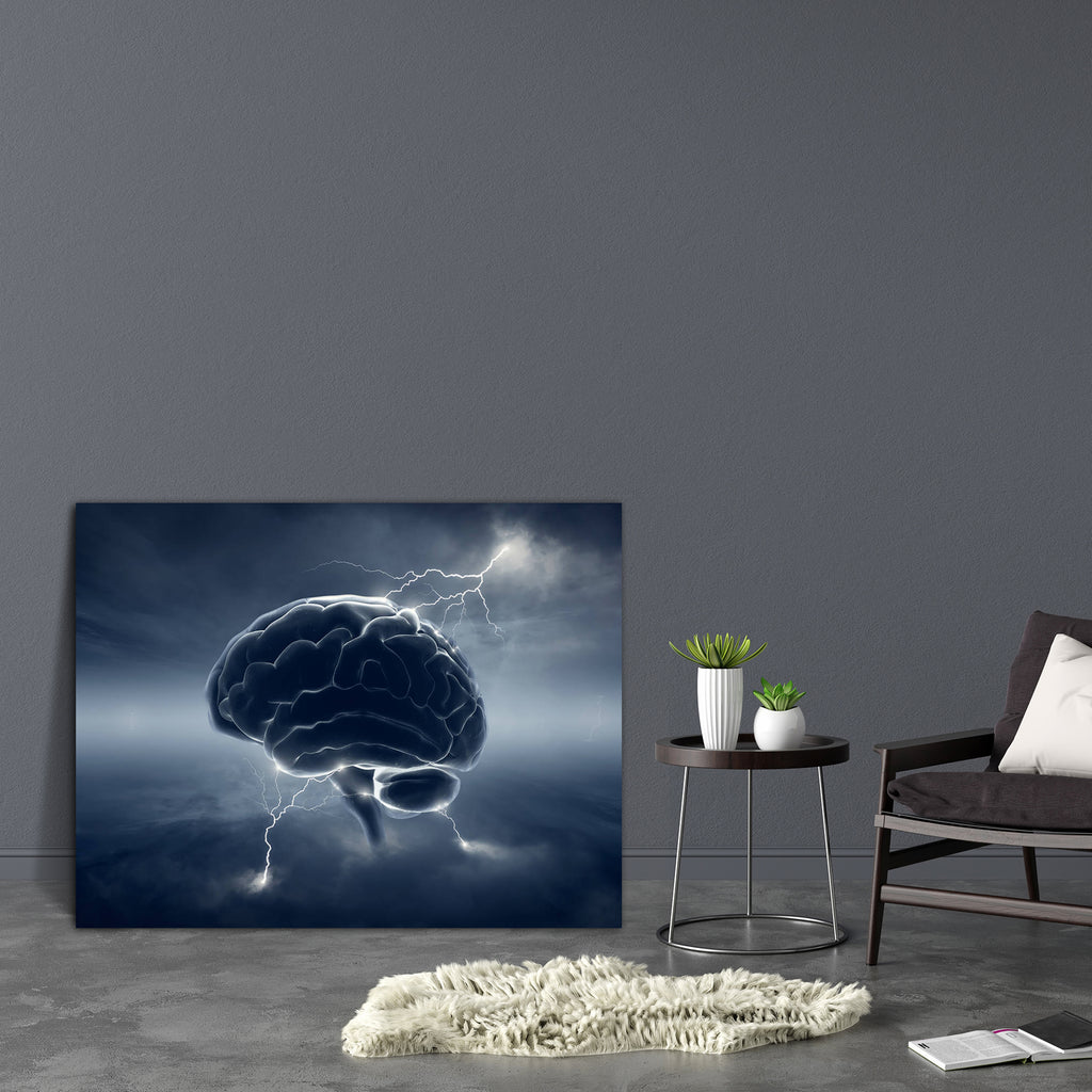 Brain In Stormy Cloudscape & Lightning Canvas Painting Synthetic Frame-Paintings MDF Framing-AFF_FR-IC 5003734 IC 5003734, Abstract Expressionism, Abstracts, Cities, City Views, Conceptual, Fantasy, Memories, Science Fiction, Semi Abstract, Surrealism, brain, in, stormy, cloudscape, lightning, canvas, painting, synthetic, frame, artificial, intelligence, mind, storm, power, abstract, active, artwork, awareness, clouds, concept, connected, consciousness, creation, creative, electric, electricity, energy, fic