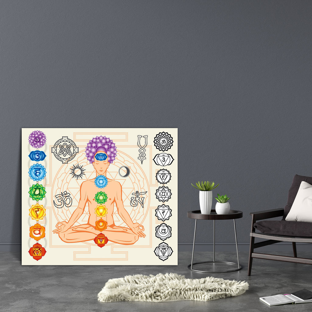 Man With Chakras & Esoteric Symbols Canvas Painting Synthetic Frame-Paintings MDF Framing-AFF_FR-IC 5003739 IC 5003739, Geometric, Geometric Abstraction, Mandala, Sanskrit, Signs, Signs and Symbols, Spiritual, Symbols, man, with, chakras, esoteric, canvas, painting, synthetic, frame, chakra, reflexology, alternative, anahata, aum, aura, lotus, manipura, meditation, mystical, om, pose, practice, relaxation, sahasrara, shape, sign, spa, stylized, symbol, tantra, transcendence, vedic, wellness, yantra, yoga, z