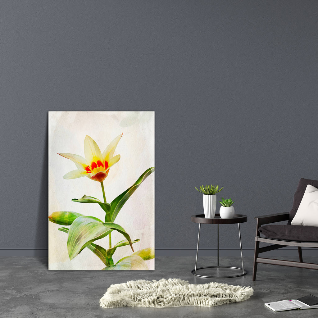 Yellow Tulip Canvas Painting Synthetic Frame-Paintings MDF Framing-AFF_FR-IC 5003744 IC 5003744, Ancient, Art and Paintings, Botanical, Drawing, Floral, Flowers, Historical, Illustrations, Medieval, Nature, Paintings, Scenic, Seasons, Sketches, Vintage, Watercolour, yellow, tulip, canvas, painting, synthetic, frame, art, beauty, blooming, blossom, botany, bud, color, elegance, flower, foliage, fragility, green, herb, illustration, image, inflorescence, leaf, nobody, one, painted, petal, plant, season, singl