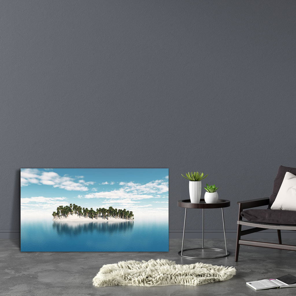 Tropical Palm Tree Island Canvas Painting Synthetic Frame-Paintings MDF Framing-AFF_FR-IC 5003747 IC 5003747, 3D, Holidays, Illustrations, Landscapes, Mountains, Scenic, Sunrises, Tropical, palm, tree, island, canvas, painting, synthetic, frame, background, cloud, holiday, illustration, landscape, mountain, ocean, render, sand, sandy, sea, sky, sunny, sunrise, vacation, water, artzfolio, wall decor for living room, wall frames for living room, frames for living room, wall art, canvas painting, wall frame, s