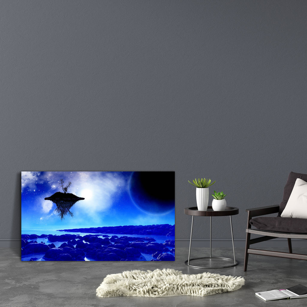 Fictional Space With A Floating Island Canvas Painting Synthetic Frame-Paintings MDF Framing-AFF_FR-IC 5003751 IC 5003751, 3D, Abstract Expressionism, Abstracts, Astronomy, Cosmology, Illustrations, Landscapes, Scenic, Science Fiction, Semi Abstract, Space, Stars, Surrealism, fictional, with, a, floating, island, canvas, painting, synthetic, frame, abstract, background, clouds, earth, galaxy, illustration, landscape, moon, nebula, render, science, fiction, sky, starry, surreal, tree, artzfolio, wall decor f