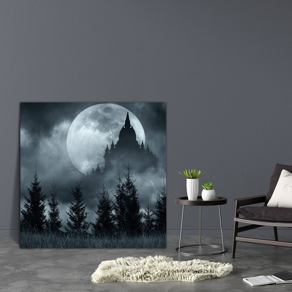 Magic Castle Over Full Moon Canvas Painting Synthetic Frame-Paintings MDF Framing-AFF_FR-IC 5003795 IC 5003795, Ancient, Art and Paintings, Black, Black and White, Fantasy, Gothic, Historical, Holidays, Landscapes, Medieval, Nature, Scenic, Vintage, magic, castle, over, full, moon, canvas, painting, synthetic, frame, vampire, dracula, art, castles, vampires, haunted, adventure, background, building, card, celebration, cloud, color, concept, dark, dramatic, evil, fairytale, fear, foggy, forest, ghost, hallow