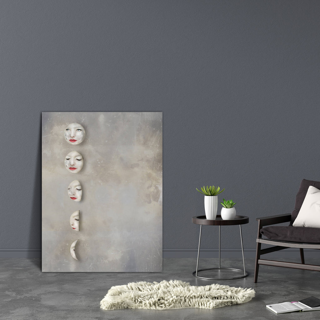 Lunar Phases With A Womans Face Inside The Moons Canvas Painting Synthetic Frame-Paintings MDF Framing-AFF_FR-IC 5003803 IC 5003803, Art and Paintings, Illustrations, Space, Surrealism, lunar, phases, with, a, womans, face, inside, the, moons, canvas, painting, synthetic, frame, art, artistic, background, change, concept, cycles, difference, different, dream, dreamy, elegant, faces, female, feminine, femininity, five, full, moon, golden, grunge, half, illustration, illustrative, imagination, imaginative, im
