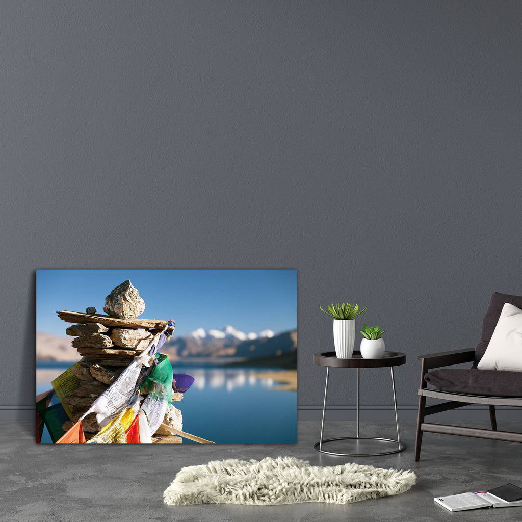 Tso Moriri Lake in Ladakh, Jammu & Kashmir, India Canvas Painting Synthetic Frame-Paintings MDF Framing-AFF_FR-IC 5003805 IC 5003805, Automobiles, Buddhism, Flags, God Buddha, God Ram, Hinduism, Indian, Landscapes, Mountains, Panorama, Religion, Religious, Scenic, Tibetan Art, Transportation, Travel, Vehicles, tso, moriri, lake, in, ladakh, jammu, kashmir, india, canvas, painting, synthetic, frame, tibet, flag, prayer, area, blue, buddha, buddhist, country, side, countryside, desert, dharma, high, highland,
