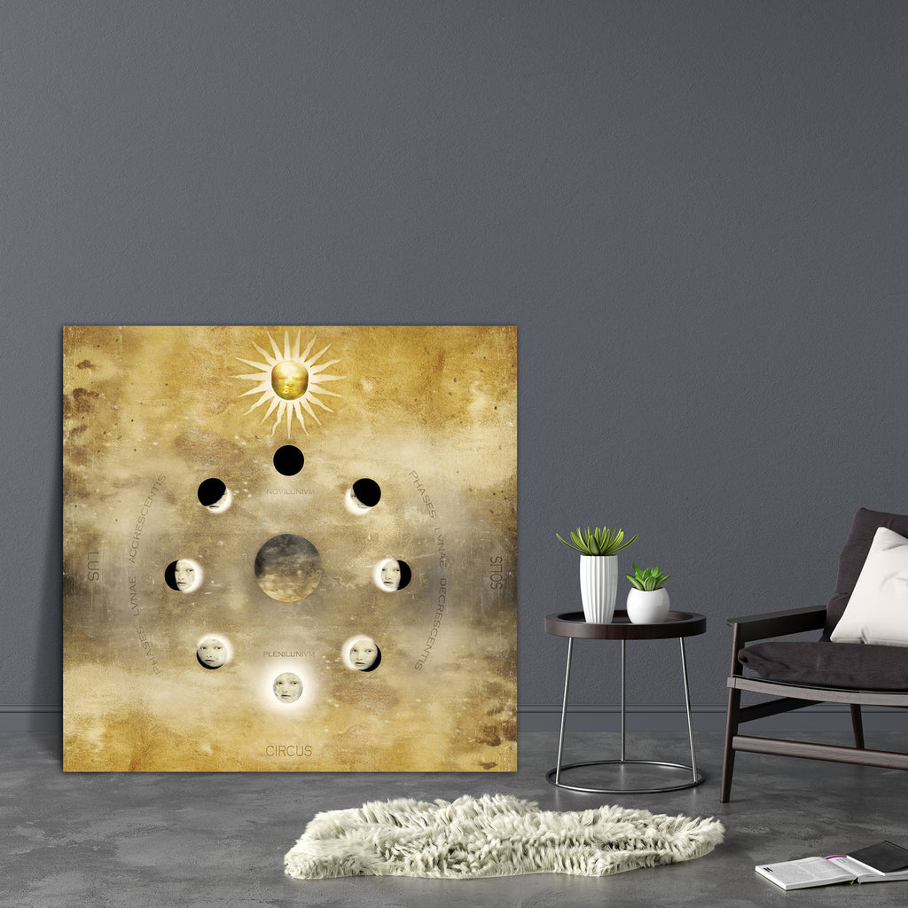 Lunar Phases With Sun Canvas Painting Synthetic Frame-Paintings MDF Framing-AFF_FR-IC 5003817 IC 5003817, Ancient, Art and Paintings, Circle, Historical, Illustrations, Inspirational, Maps, Medieval, Motivation, Motivational, Space, Surrealism, Vintage, lunar, phases, with, sun, canvas, painting, synthetic, frame, moon, and, antique, art, artistic, background, beautiful, change, concept, difference, different, dream, dreamy, elegant, face, faces, female, feminine, femininity, five, full, golden, grunge, hal