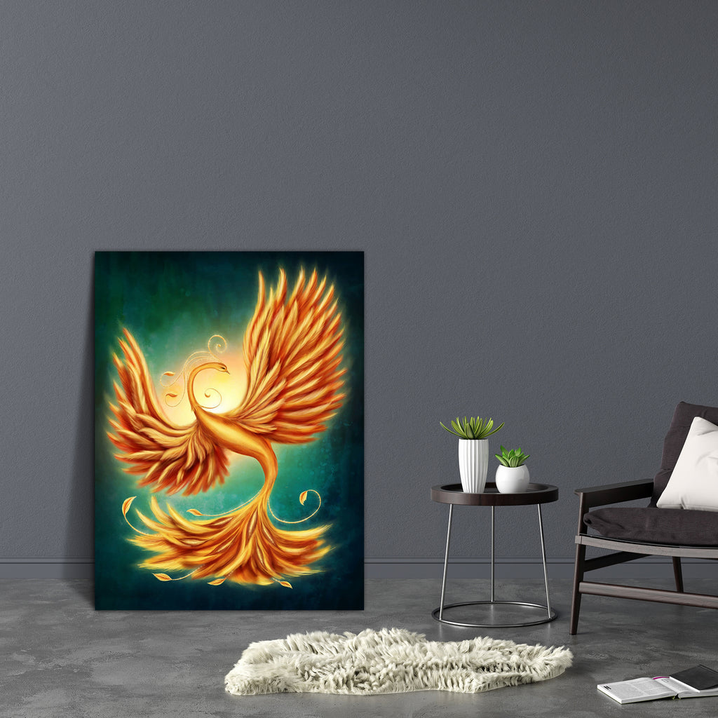 Magic Firebird Canvas Painting Synthetic Frame-Paintings MDF Framing-AFF_FR-IC 5003819 IC 5003819, Birds, Fantasy, Greek, Illustrations, Signs, Signs and Symbols, Symbols, magic, firebird, canvas, painting, synthetic, frame, phoenix, bird, mythology, fenix, adventure, blue, bright, danger, dark, dreamy, energy, fairy, feather, fire, flame, flight, green, heat, hot, illustration, legend, orange, reborn, red, sign, story, sun, sunbird, symbol, tale, wildfire, wing, yellow, artzfolio, wall decor for living roo