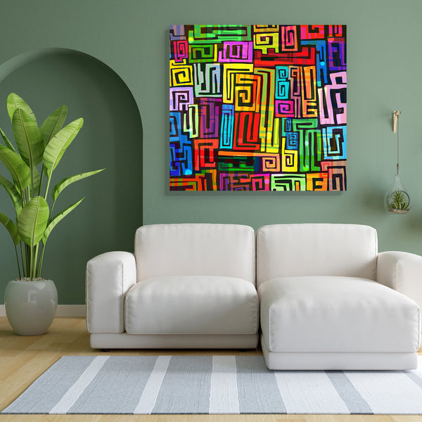 Abstract Colorful Pattern D1 Canvas Painting Synthetic Frame-Paintings MDF Framing-AFF_FR-IC 5003824 IC 5003824, Abstract Expressionism, Abstracts, Art and Paintings, Cities, City Views, Culture, Drawing, Ethnic, Graffiti, Illustrations, Modern Art, Paintings, Patterns, Semi Abstract, Signs, Signs and Symbols, Traditional, Tribal, Urban, World Culture, abstract, colorful, pattern, d1, canvas, painting, for, bedroom, living, room, engineered, wood, frame, art, background, block, box, bright, city, colored, c