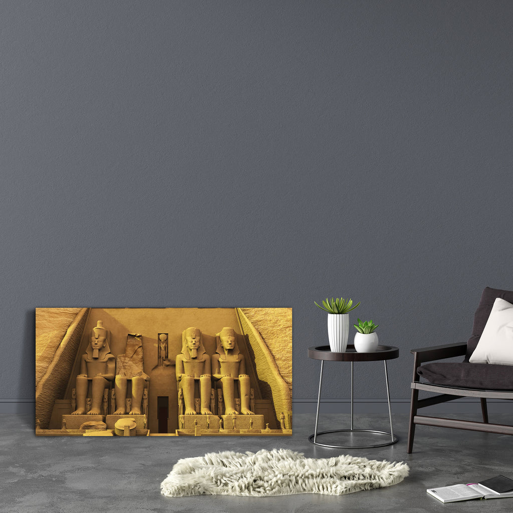 Temple Of Abu Simbel, Pharaoh Ramesses & Nefertari Canvas Painting Synthetic Frame-Paintings MDF Framing-AFF_FR-IC 5003828 IC 5003828, Ancient, Architecture, Automobiles, Culture, Ethnic, Eygptian, Historical, Illustrations, Marble and Stone, Medieval, Religion, Religious, Traditional, Transportation, Travel, Tribal, Vehicles, Vintage, World Culture, temple, of, abu, simbel, pharaoh, ramesses, nefertari, canvas, painting, synthetic, frame, archeology, big, building, civilization, desert, dynasty, egypt, egy