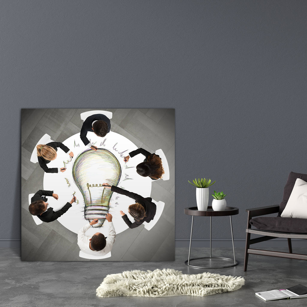 Teamwork Draws A Big Idea Canvas Painting Synthetic Frame-Paintings MDF Framing-AFF_FR-IC 5003834 IC 5003834, Art and Paintings, Business, Cities, City Views, Drawing, Inspirational, Motivation, Motivational, Signs, Signs and Symbols, Sketches, Symbols, teamwork, draws, a, big, idea, canvas, painting, synthetic, frame, innovation, strategy, design, workgroup, creativity, ideas, creative, solution, strategies, partner, partners, concept, innovations, solutions, art, bright, bulb, businessman, chalk, draft, d