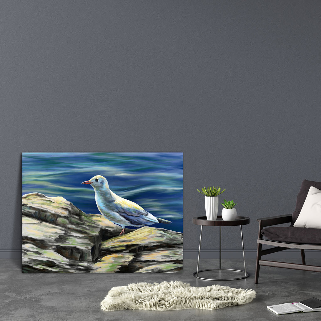 Seagull Resting On Rocks Canvas Painting Synthetic Frame-Paintings MDF Framing-AFF_FR-IC 5003841 IC 5003841, Animals, Art and Paintings, Automobiles, Birds, Black, Black and White, Digital, Digital Art, Graphic, Illustrations, Landscapes, Mountains, Nature, Paintings, Scenic, Transportation, Travel, Vehicles, White, Wildlife, seagull, resting, on, rocks, canvas, painting, synthetic, frame, animal, bay, beak, beautiful, beauty, bird, blue, cape, cliff, coast, coastline, cold, day, environment, feather, freed