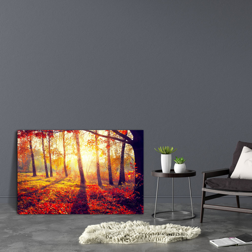 Autumnal Trees In Sun Rays D4 Canvas Painting Synthetic Frame-Paintings MDF Framing-AFF_FR-IC 5003847 IC 5003847, Landscapes, Nature, Scenic, Seasons, Sunrises, Sunsets, Wooden, autumnal, trees, in, sun, rays, d4, canvas, painting, synthetic, frame, forest, autumn, landscape, woods, tree, fall, forests, jungle, beautiful, bright, brown, calm, calmness, color, colorful, colour, colourful, environment, evening, foliage, fresh, golden, green, leaf, leaves, light, maple, morning, natural, oak, orange, outdoor, 