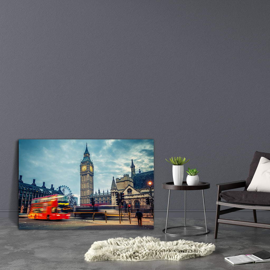 London At Early Morning, England, UK Canvas Painting Synthetic Frame-Paintings MDF Framing-AFF_FR-IC 5003859 IC 5003859, Ancient, Architecture, Automobiles, Cities, City Views, Historical, Landmarks, Medieval, Places, Transportation, Travel, Urban, Vehicles, Vintage, london, at, early, morning, england, uk, canvas, painting, synthetic, frame, big, ben, westminster, britain, night, british, double-decker, parliament, building, capital, city, clock, dusk, european, evening, famous, attraction, blur, history, 