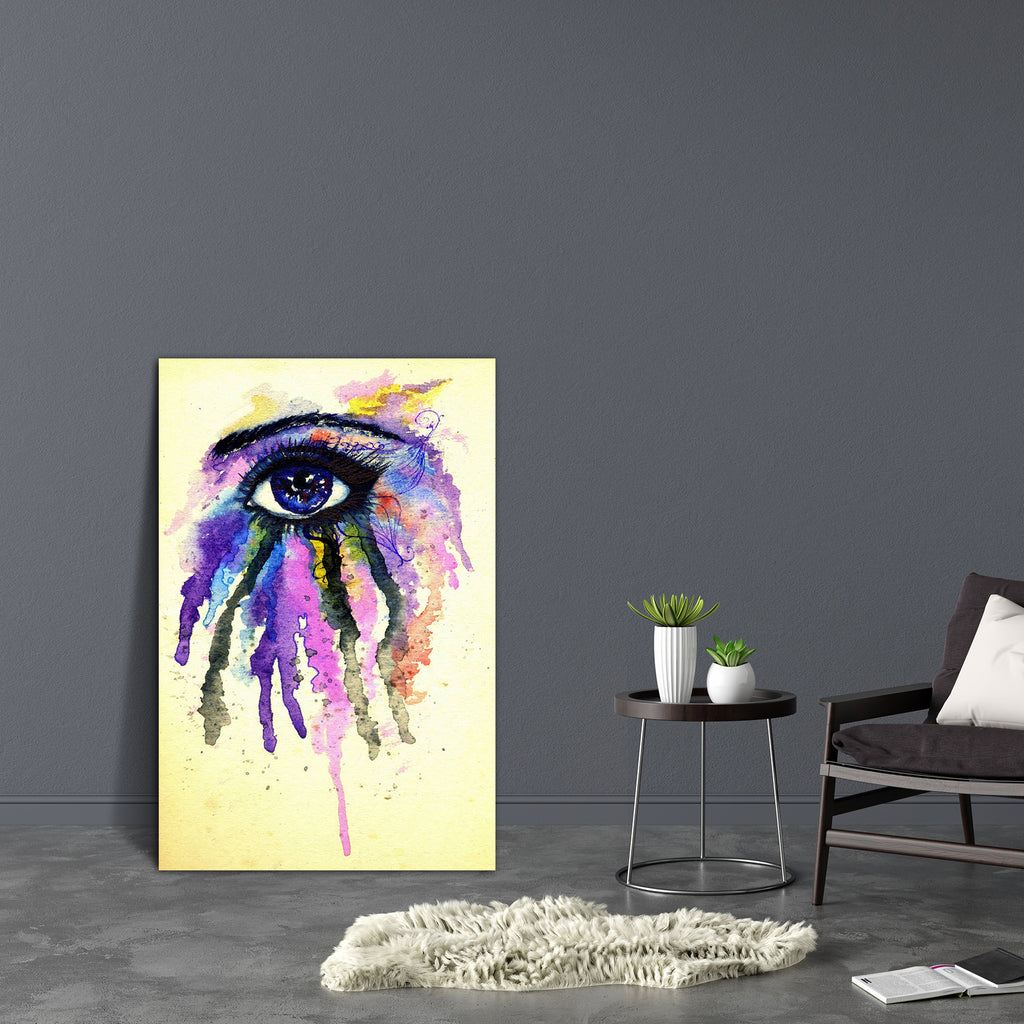 Abstractive Eye Splashing D4 Canvas Painting Synthetic Frame - Paintings MDF Framing - ArtzFolio.com